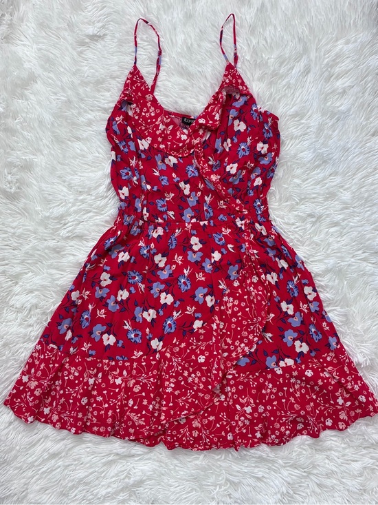 Express Dresses & Skirts - Express Red Floral Mini Dress